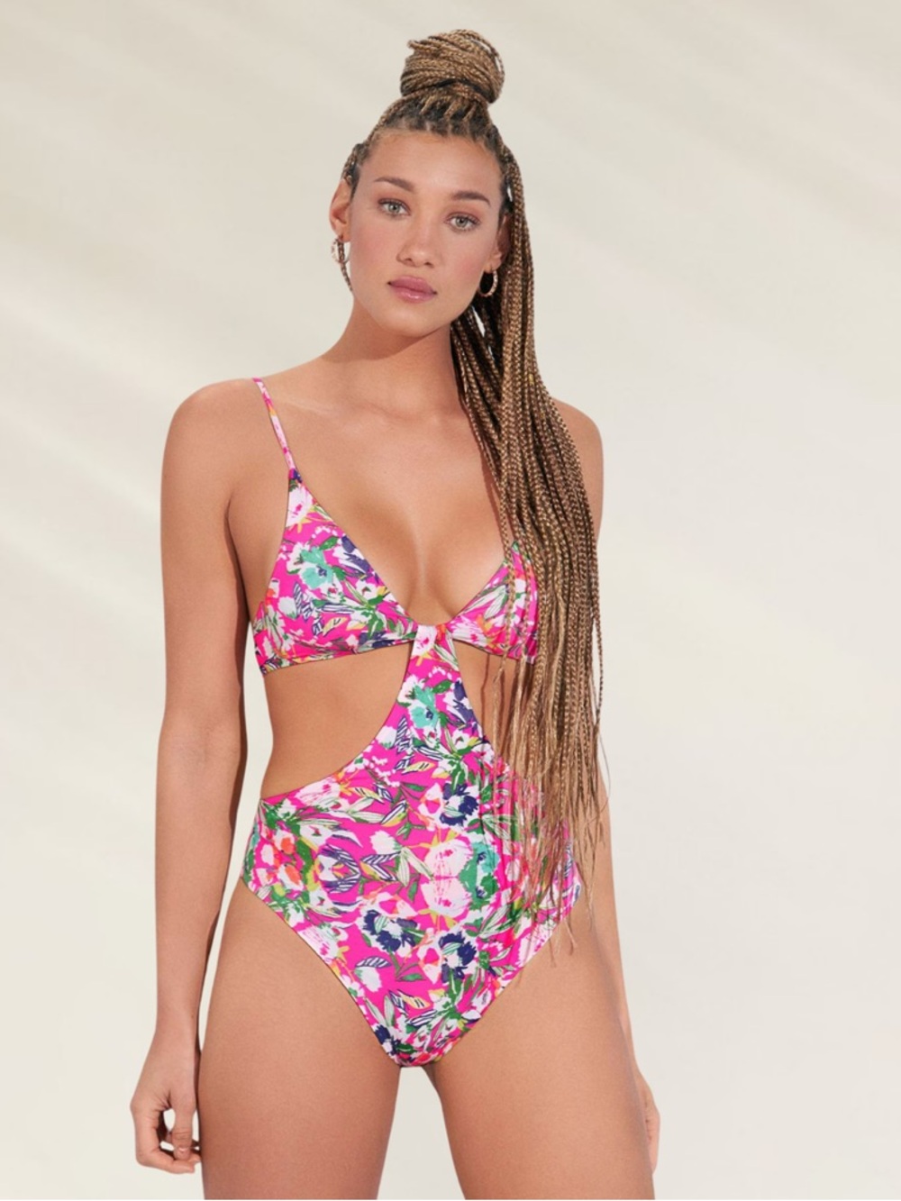 Maaji Mimi Zinnia Reversible Swimsuit Trikini One Piece Size Small Floral Print